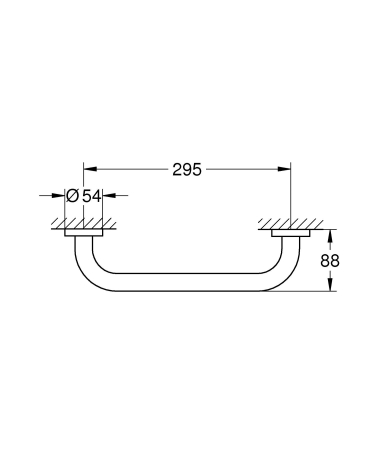 Bara sustinere Grohe 411892430, 350 mm, 88 mm, 2 orificii instalare, pe perete, metal, elemente fixare ascunse, Negru [3]