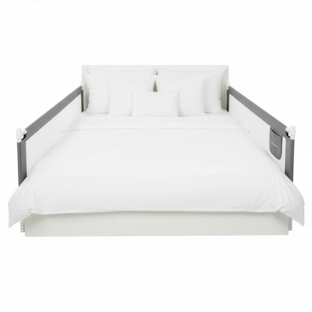 Bariera siguranta pat copii reglabila inaltime 75-95 cm, 158 cm latime, plasa respirabila, gri [18]