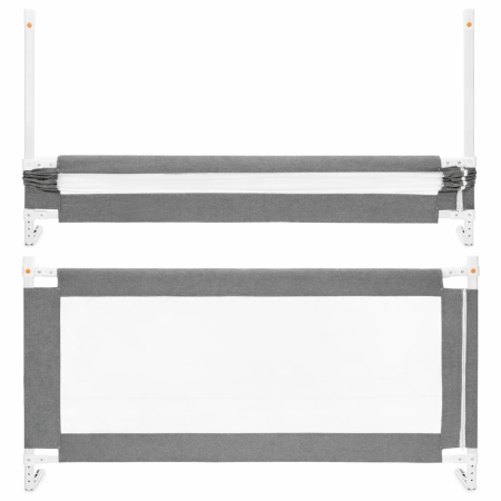 Bariera siguranta pat copii reglabila inaltime 75-95 cm, 158 cm latime, plasa respirabila, gri [8]