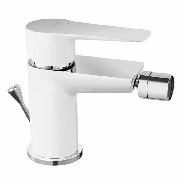 Baterii bideu - Baterie bideu alb-crom cu ventil Ferro Adore