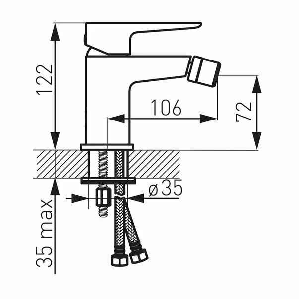 Baterie bideu alb-crom cu ventil Ferro Adore [1]