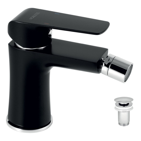 Baterii bideu si dus igienic - Baterie bideu culoare negru cu ventil inclus Ferro Tina