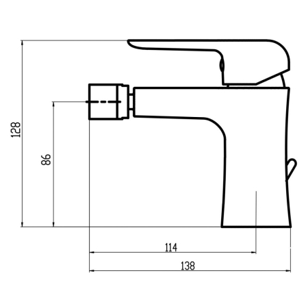 Baterie bideu culoare negru cu ventil inclus Ferro Tina [1]