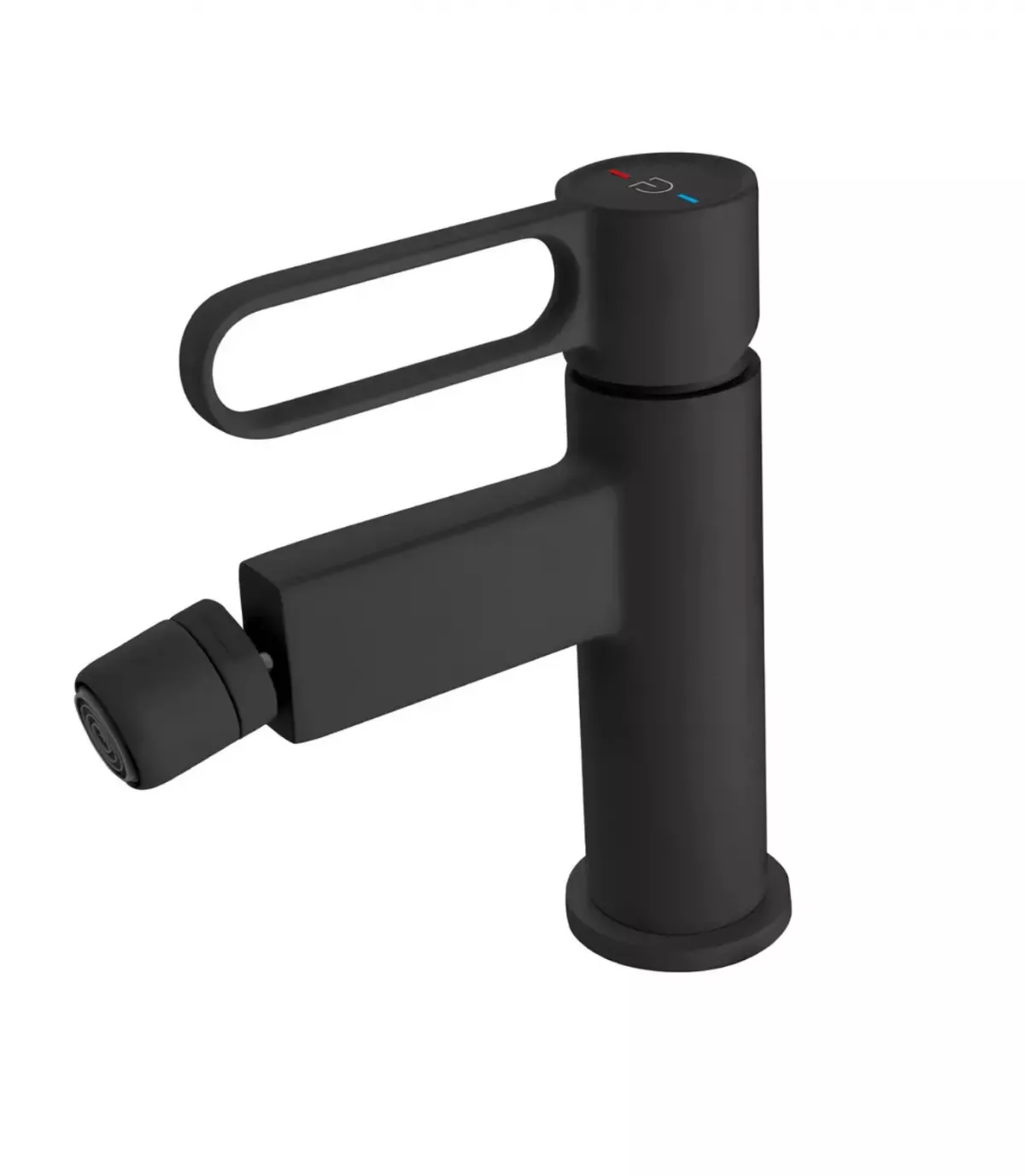 Baterii bideu si dus igienic - Baterie bideu FDesign Zaffiro FD1-ZFR-6-22, 3/8'', marimea M, monocomanda, aerator, ventil, mat, negru