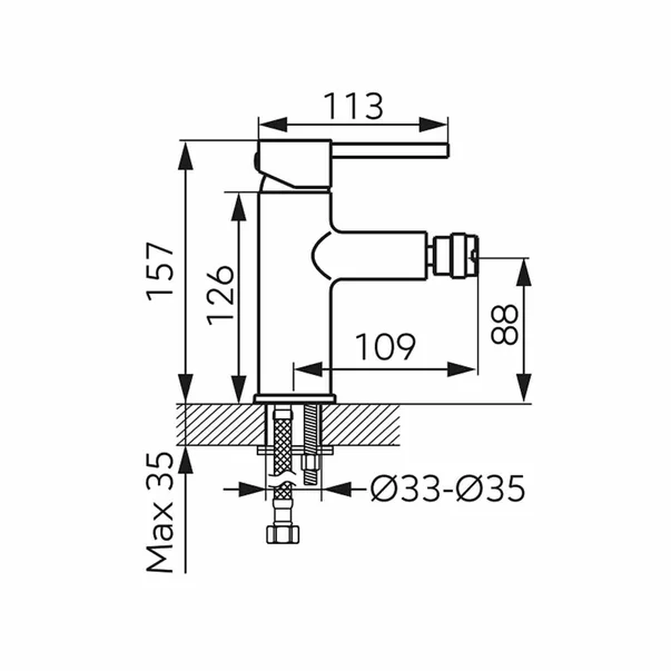 Baterie bideu Ferro Fiesta auriu lucios cu ventil automat [1]
