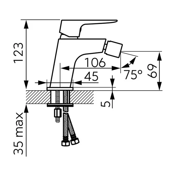 Baterie bideu Ferro Vitto Verdeline monocomanda gri Gun Metal mat [1]