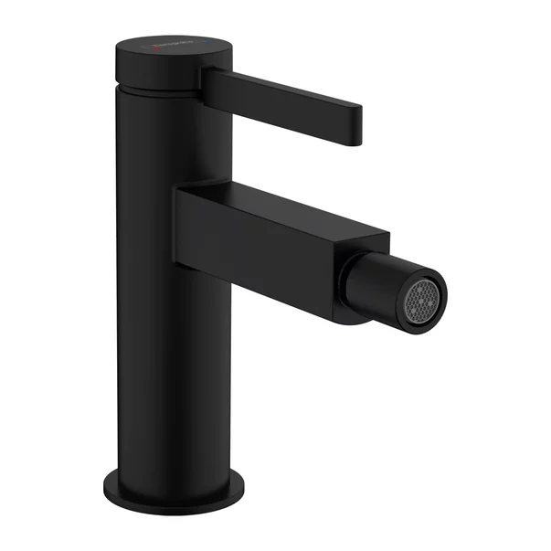 Baterii sanitare - Baterie bideu Hansgrohe Finoris cu ventil Pop-Up negru mat