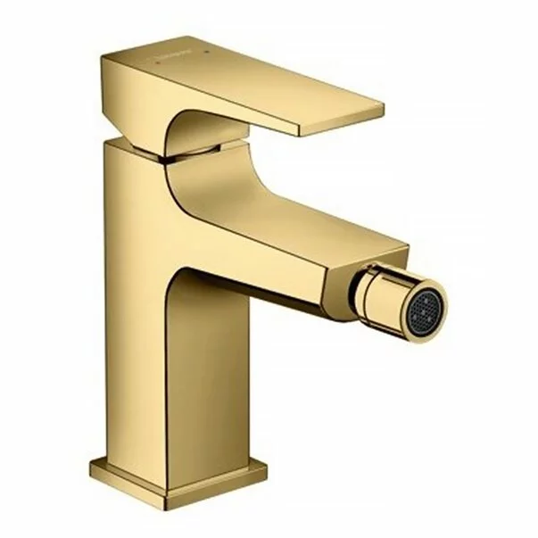 Baterii sanitare - Baterie bideu Hansgrohe Metropol cu ventil Push-Open auriu lucios