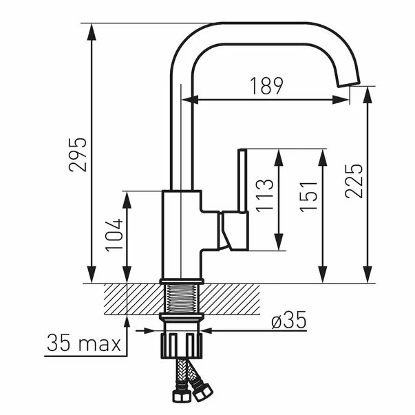 Baterie bucatarie bej mat Ferro Freya pipa mobila [2]