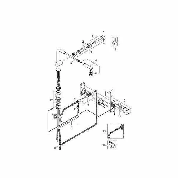 Baterie bucatarie cu dus extractibil Grohe Minta Touch crom [2]