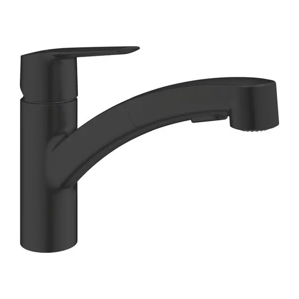 Baterii sanitare - Baterie de bucatarie Grohe 303072431, 1 bar, 185 mm, 227 mm, 1 orificii instalare, 1 sprayuri, Negru