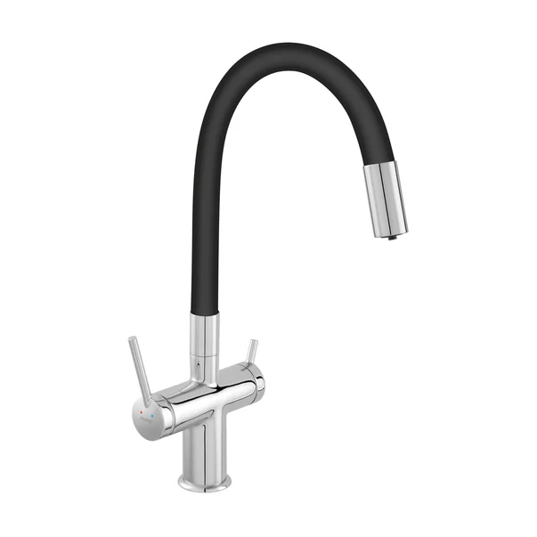 Bucatarie - Baterie bucatarie cu pipa flexibila Ferro Filtrata compatibila cu sistem filtrare finisaj crom-negru