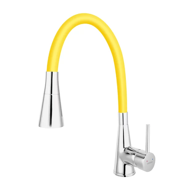 Bucatarie - Baterie bucatarie cu pipa flexibila Ferro Zumba II galben-lamaie