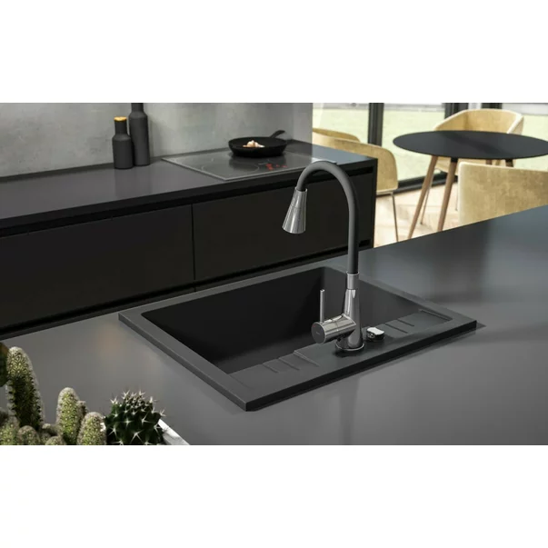 Baterie bucatarie cu pipa flexibila Ferro Zumba II negru [3]