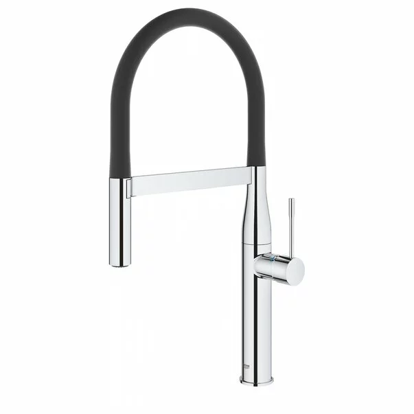 Baterie bucatarie cu pipa flexibila Grohe Essence negru - crom [1]