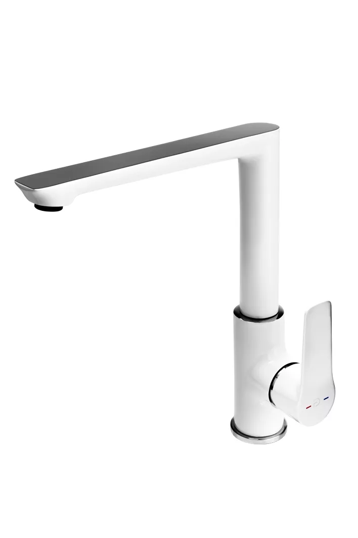 Bucatarie - Baterie bucatarie Fdesign Avanza, inalta, tip L, mat, alb/crom, FD1-A01-4-31