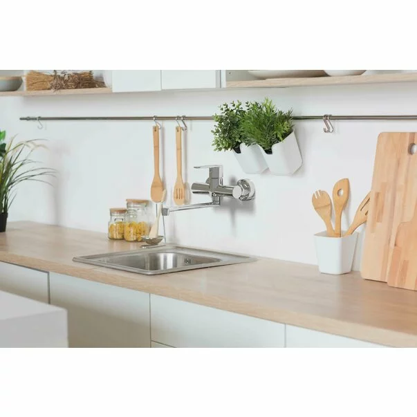 Baterie bucatarie Ferro Algeo montare pe perete crom [2]