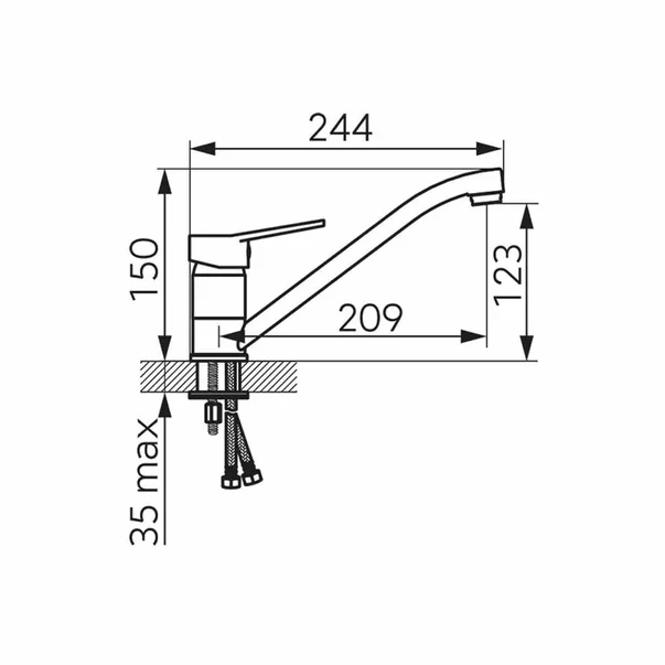 Baterie bucatarie Ferro Isso monocomanda crom lucios pipa lunga [1]