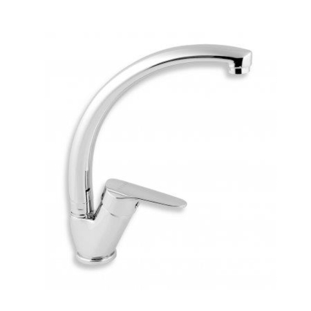 Chiuvete si baterii bucatarie - Baterie bucatarie, Ferro, Titania Iris New, tip lebada, pipa mobila, crom