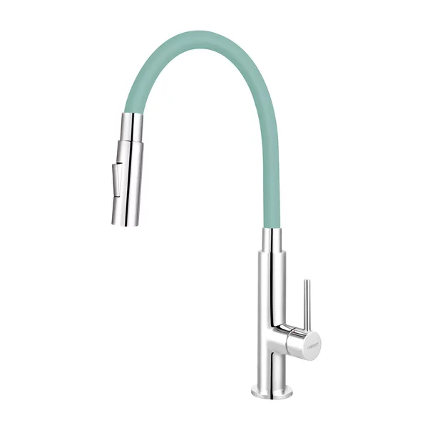 Bucatarie - Baterie bucatarie Ferro Zumba Slim 2F menta cu pipa flexibila