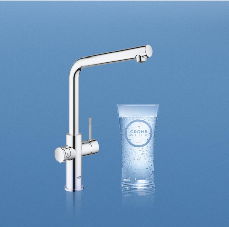 Baterie bucatarie Grohe 1010680001, 0.6 bar, 378 mm, 221 mm, 1 orificii instalare, 3 sprayuri, 150 unghi pivotare, Crom [5]