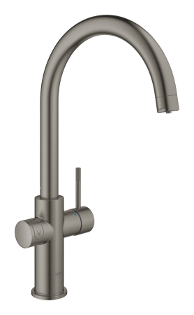 Baie - Baterie bucatarie Grohe 101069AL01, Blue Home, inalta, tip C, pentru racitor Blue Home, mat, grafit