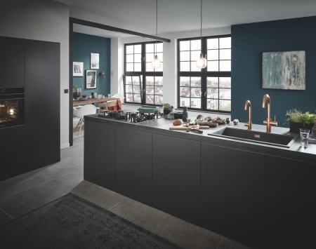 Baterie bucatarie Grohe 101069DL01, Blue Home, inalta, tip C, pentru racitor Blue Home, mat, cupru [1]