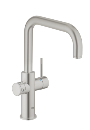 Baterie bucatarie Grohe 101070DC01, Blue Home, inalta, tip U, pentru racitor Blue Home, mat, otel satinat [1]