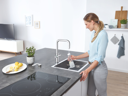 Baterie bucatarie Grohe 1010740001, 0.6 bar, 393 mm, 224 mm, 1 orificii instalare, 3 sprayuri, 160 unghi pivotare, Crom [6]
