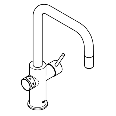 Baterie bucatarie Grohe 101074DC01, Blue Home, inalta, tip U, functie racire, CO2, filtrare, fara unitate racitor, mat [6]