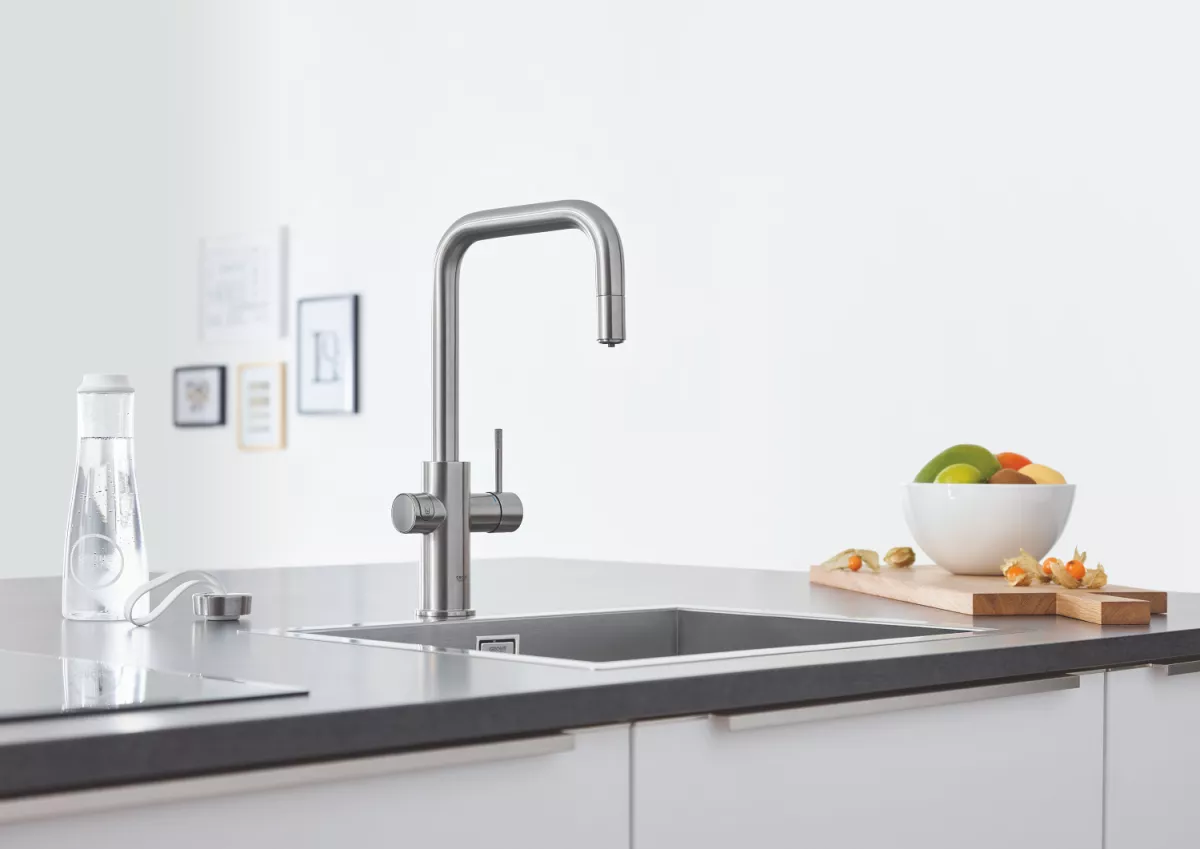 Baterie bucatarie Grohe 101074DC01, Blue Home, inalta, tip U, functie racire, CO2, filtrare, fara unitate racitor, mat [3]