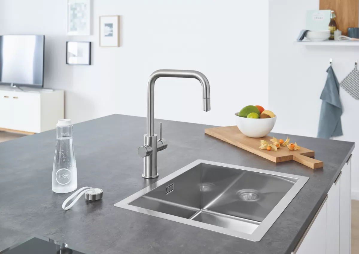 Baterie bucatarie Grohe 101074DC01, Blue Home, inalta, tip U, functie racire, CO2, filtrare, fara unitate racitor, mat [4]