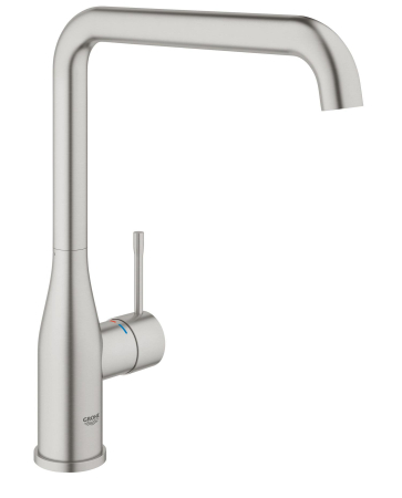 Baterii bucatarie - Baterie bucatarie Grohe 30423DC0, Accent, inalta, tip L, mat, otel satinat