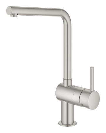 Baterii bucatarie - Baterie bucatarie Grohe 30425DC0, Vento, inalta, tip L, mat, otel satinat