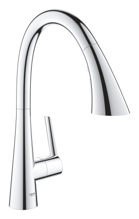 Baie - Baterie bucatarie Grohe 30440000, Scala, tip comanda monocomanda, marime inalta, forma pipa tip c, crom