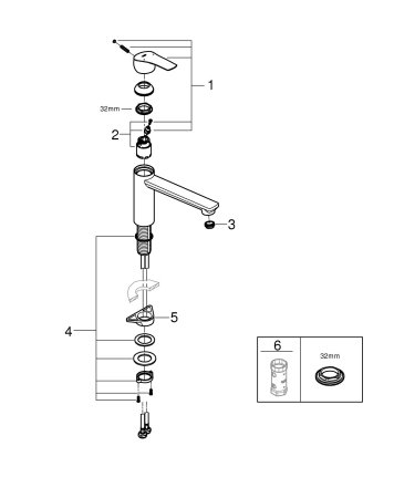 Baterie bucatarie Grohe 304632430, 1 bar, 202 mm, 222 mm, 1 orificii instalare, 1 sprayuri, 360 unghi pivotare, Negru [5]