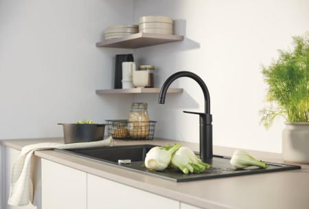 Baterie bucatarie Grohe 304692430, 0.8 bar, 339 mm, 183 mm, 1 orificii instalare, 1 sprayuri, 360 unghi pivotare, Negru [3]