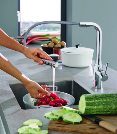 Baterie bucatarie Grohe 30504000, 1 bar, 348 mm, 204 mm, 1 orificii instalare, 2 sprayuri, 180 unghi pivotare, Crom [2]