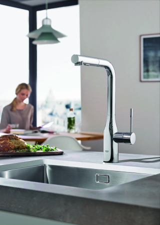 Baterie bucatarie Grohe 30504000, 1 bar, 348 mm, 204 mm, 1 orificii instalare, 2 sprayuri, 180 unghi pivotare, Crom [1]