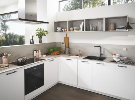 Baterie bucatarie Grohe 30504AL0, Essence, 3/8'', inalta, tip L, dus, 2 functii, mat, grafit [2]