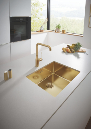 Baterie bucatarie Grohe 30505GN0, Essence, 3/8'', inalta, tip L, mat, auriu [1]