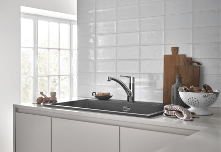 Baterie bucatarie Grohe 30530002, bucatarie Start, tip comanda monocomanda, marime medie, forma pipa tip c, crom [7]