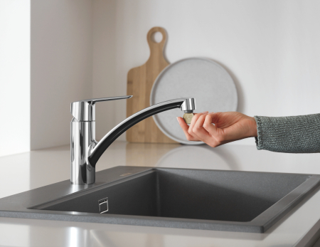 Baterie bucatarie Grohe 30530002, bucatarie Start, tip comanda monocomanda, marime medie, forma pipa tip c, crom [8]