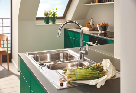 Baterie bucatarie Grohe 30547000, 0.8 bar, 357 mm, 215 mm, 1 orificii instalare, 1 sprayuri, 120 unghi pivotare, Crom [4]
