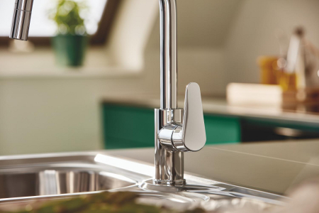 Baterie bucatarie Grohe 30547000, 0.8 bar, 357 mm, 215 mm, 1 orificii instalare, 1 sprayuri, 120 unghi pivotare, Crom [5]