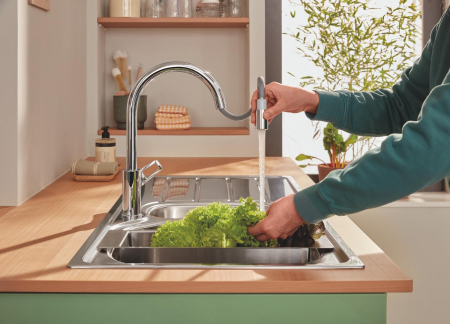 Baterie bucatarie Grohe 30556000, StartLoop, tip comanda monocomanda, marime inalta, forma pipa tip c, crom [1]