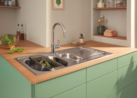 Baterie bucatarie Grohe 30556000, StartLoop, tip comanda monocomanda, marime inalta, forma pipa tip c, crom [3]
