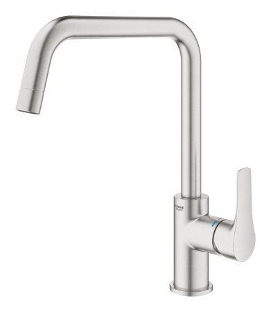 Baterie bucatarie Grohe 30568DC0, Via, inalta, tip U, mat, otel satinat [1]