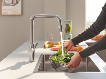 Baterie bucatarie Grohe 30583DC0, Blue Pure Eurosmart, inalta, tip U, filtrare, 3 cai, mat, otel satinat [2]