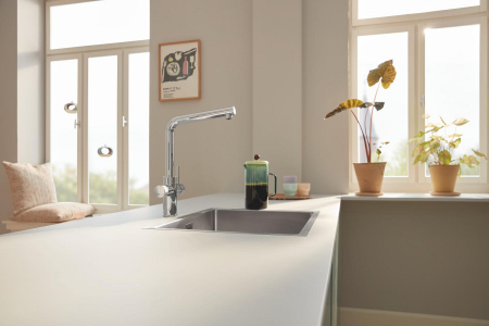 Baterie bucatarie Grohe 30588000, 1 bar, 370 mm, 221 mm, 1 orificii instalare, 2 sprayuri, 180 unghi pivotare, Crom [1]